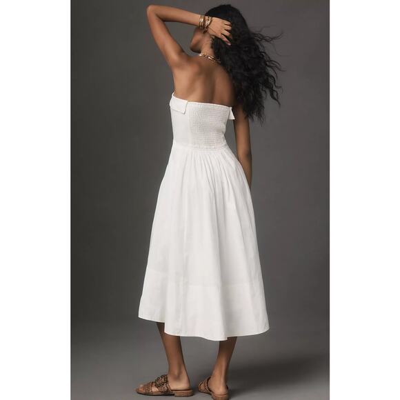 EUC Pilcro Strapless Twofer White Midi Dress - Large - Picture 5 of 6